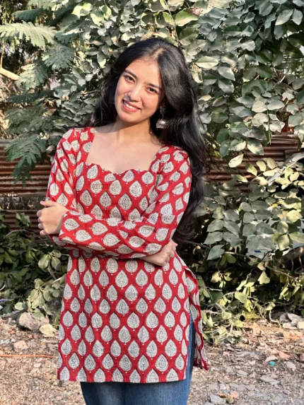 Red Floral Kurti